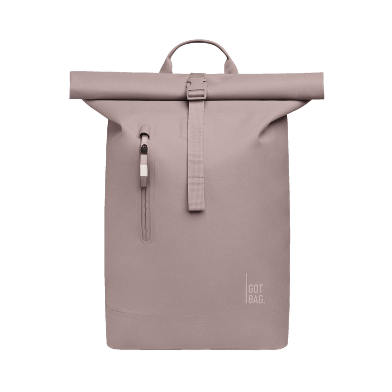 ROLLTOP LITE rugzak in blobfish (Donker oudroze) als studio-opname in vooraanzicht.
