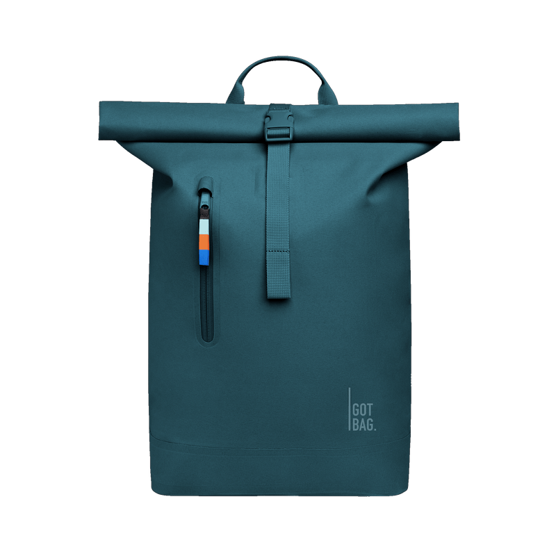 ROLLTOP LITE 2.0 backpack in cliff (dark petrol) in front view.