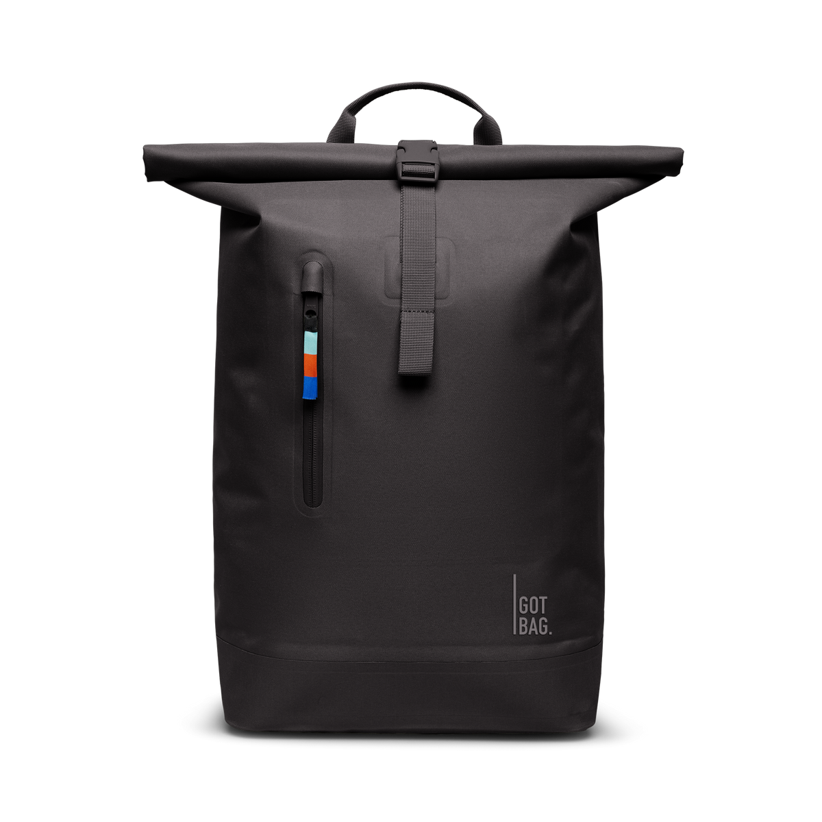 ROLLTOP LITE Rucksack in mussel (dunkles Braun-Grau) als Frontansicht.