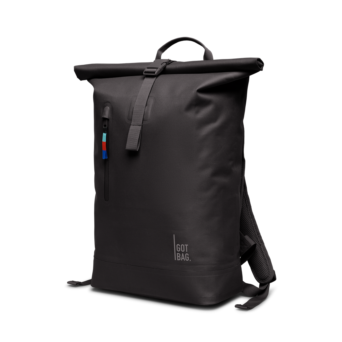 ROLLTOP LITE Rucksack in mussel (dunkles Braun-Grau) in Schrägansicht.