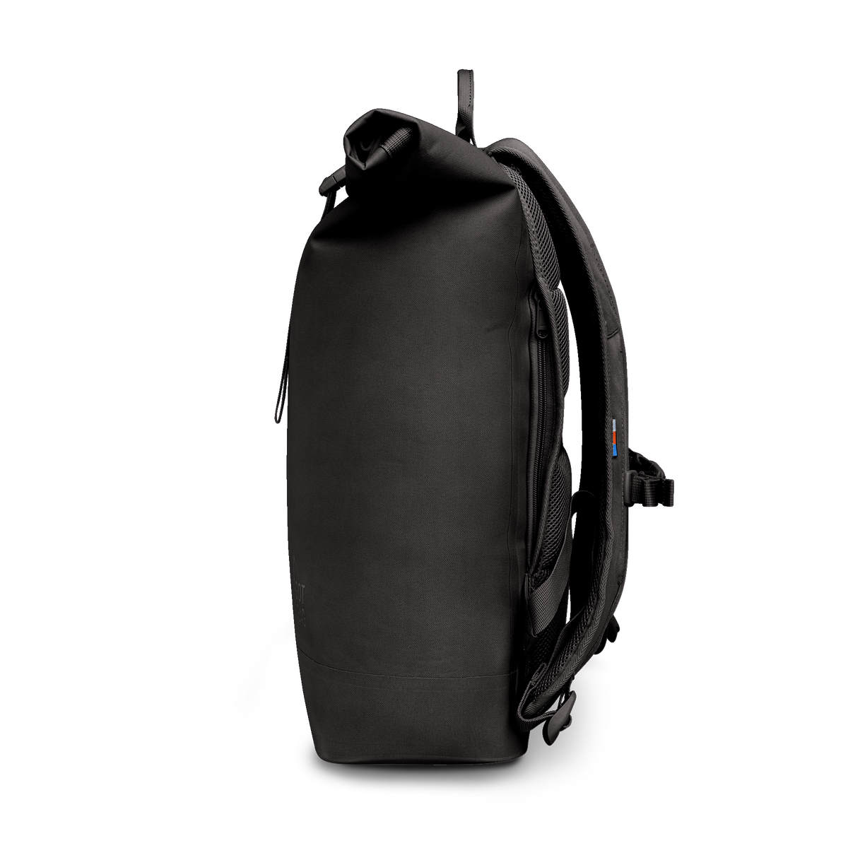 ROLLTOP LITE Rucksack in mussel (dunkles Braun-Grau) als Studioaufnahme in Seitenansicht.