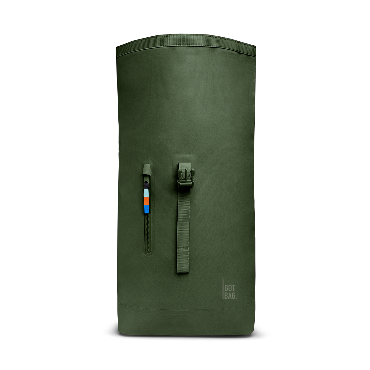 ROLLTOP LITE Rucksack in seafloor (tiefes Dunkelgrün) als Studioaufnahme in Frontansicht.