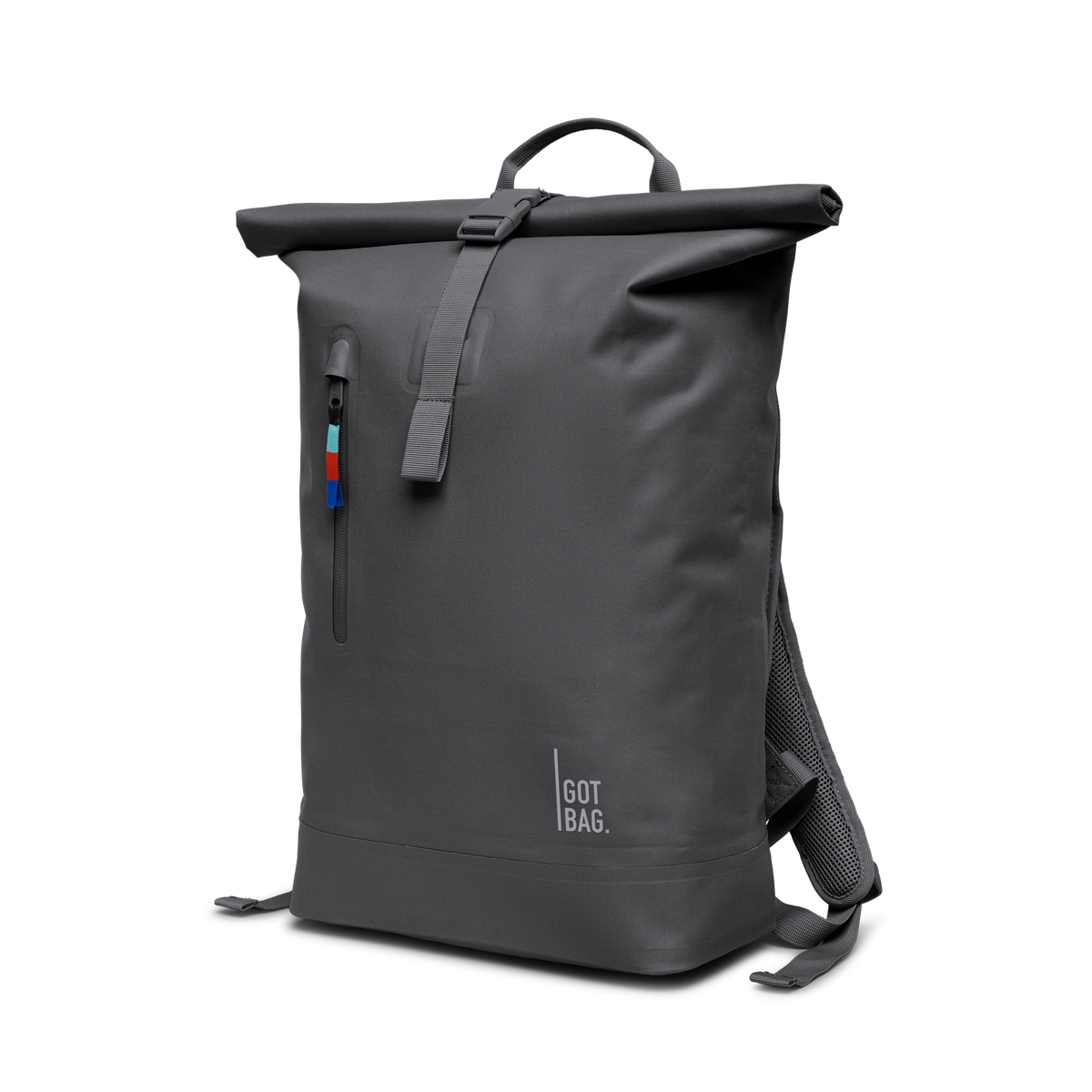 ROLLTOP LITE Rucksack in shark (Dunkelgrau) als Studioaufnahme in Frontansicht.