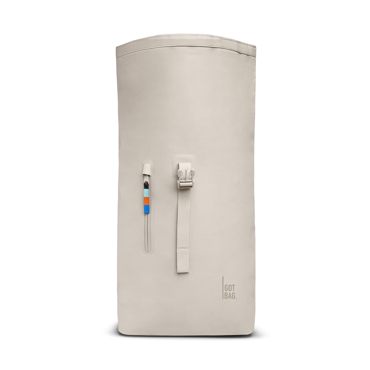 ROLLTOP LITE Rucksack in soft shell (warmes Cremeweiß) als Studioaufnahme in Frontansicht.