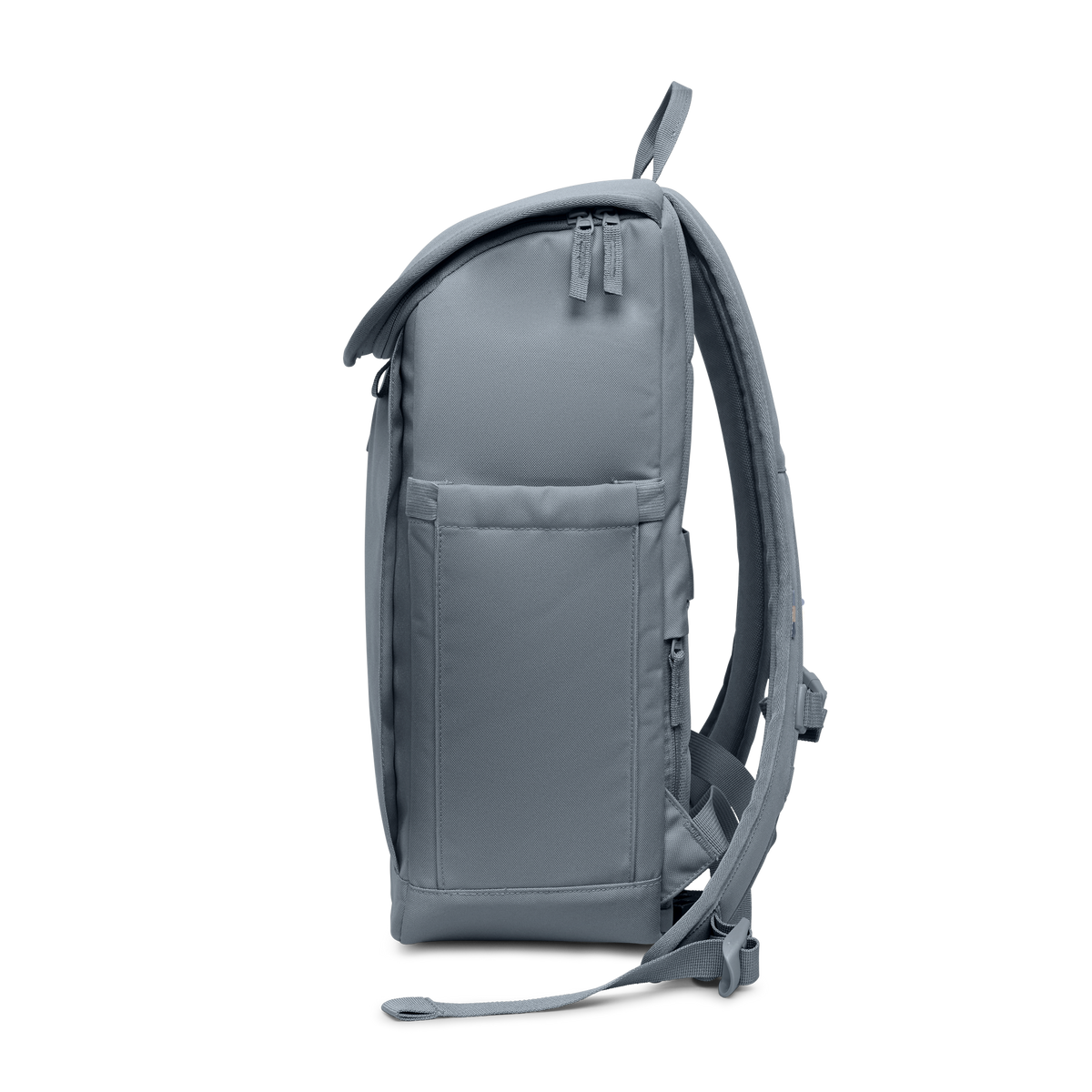 SERENE PACK Rucksack in marlin (grau-blau) in Seitenansicht.