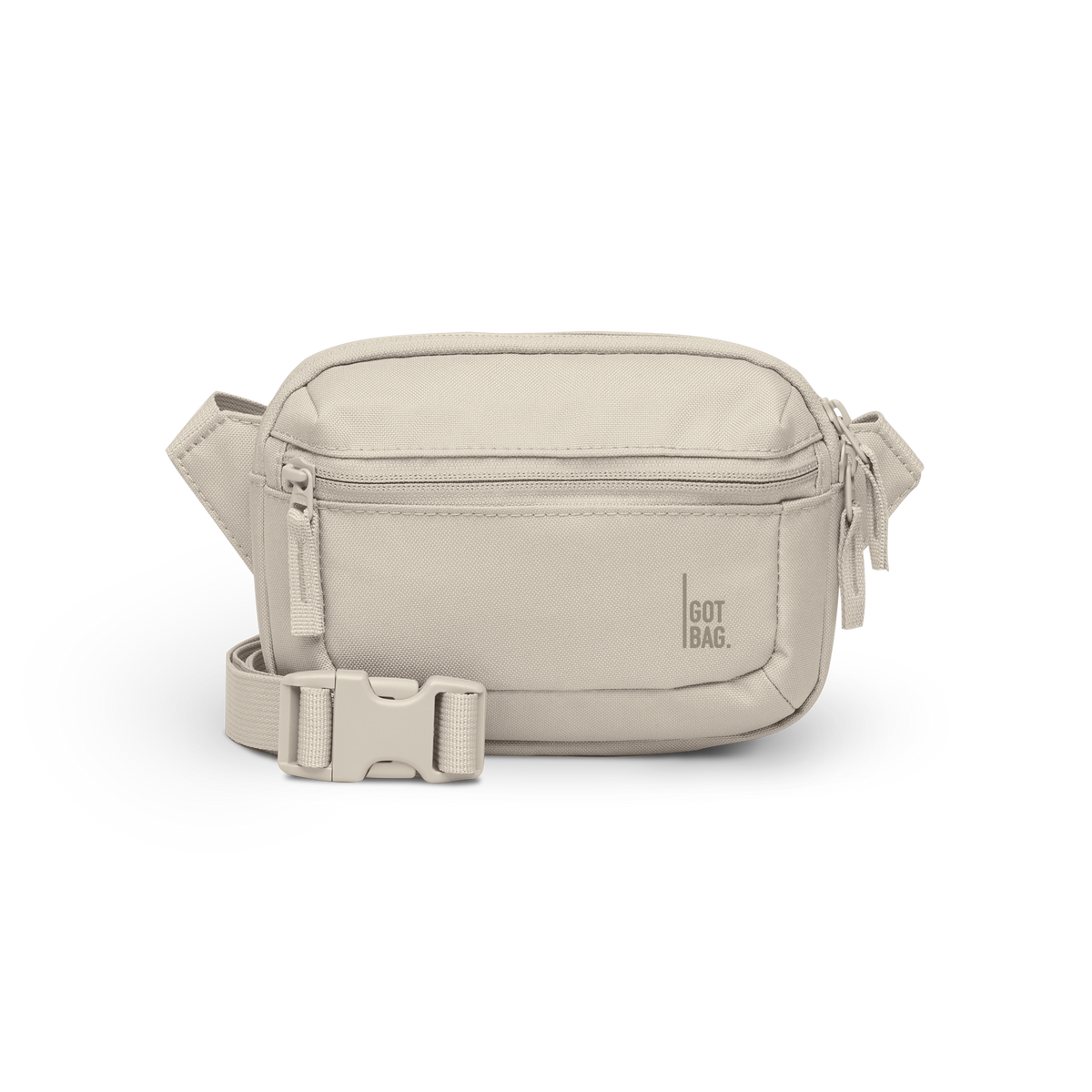 SLING BAG SMALL Tas in soft shell (Warm crèmewit) als studio-opname in vooraanzicht.