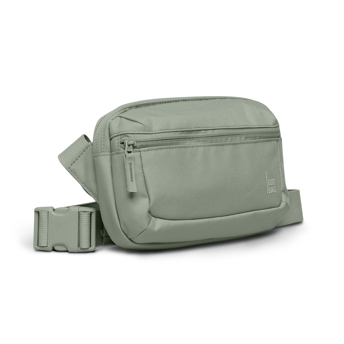 SLING BAG Tasche in bass (Salbeigrün) in Diagonalansicht.