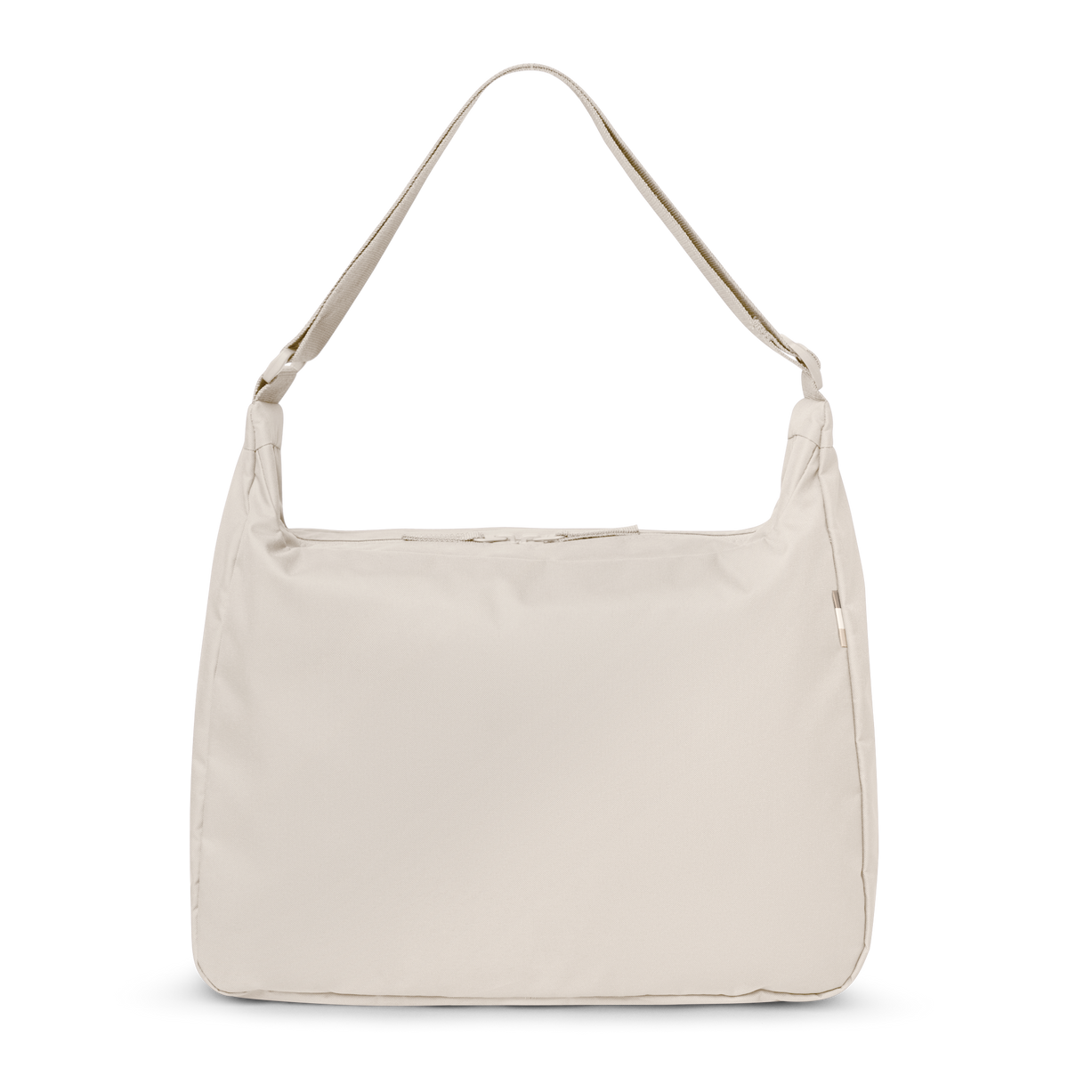 SQUARE BAG LARGE Tasche in soft shell (warmes Cremeweiß) als Rückansicht.