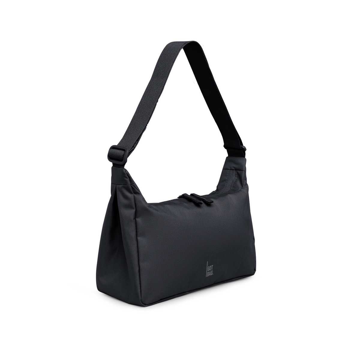 SQUARE BAG SMALL Tasche in black (Schwarz) als Studioaufnahme in Schrägansicht.
