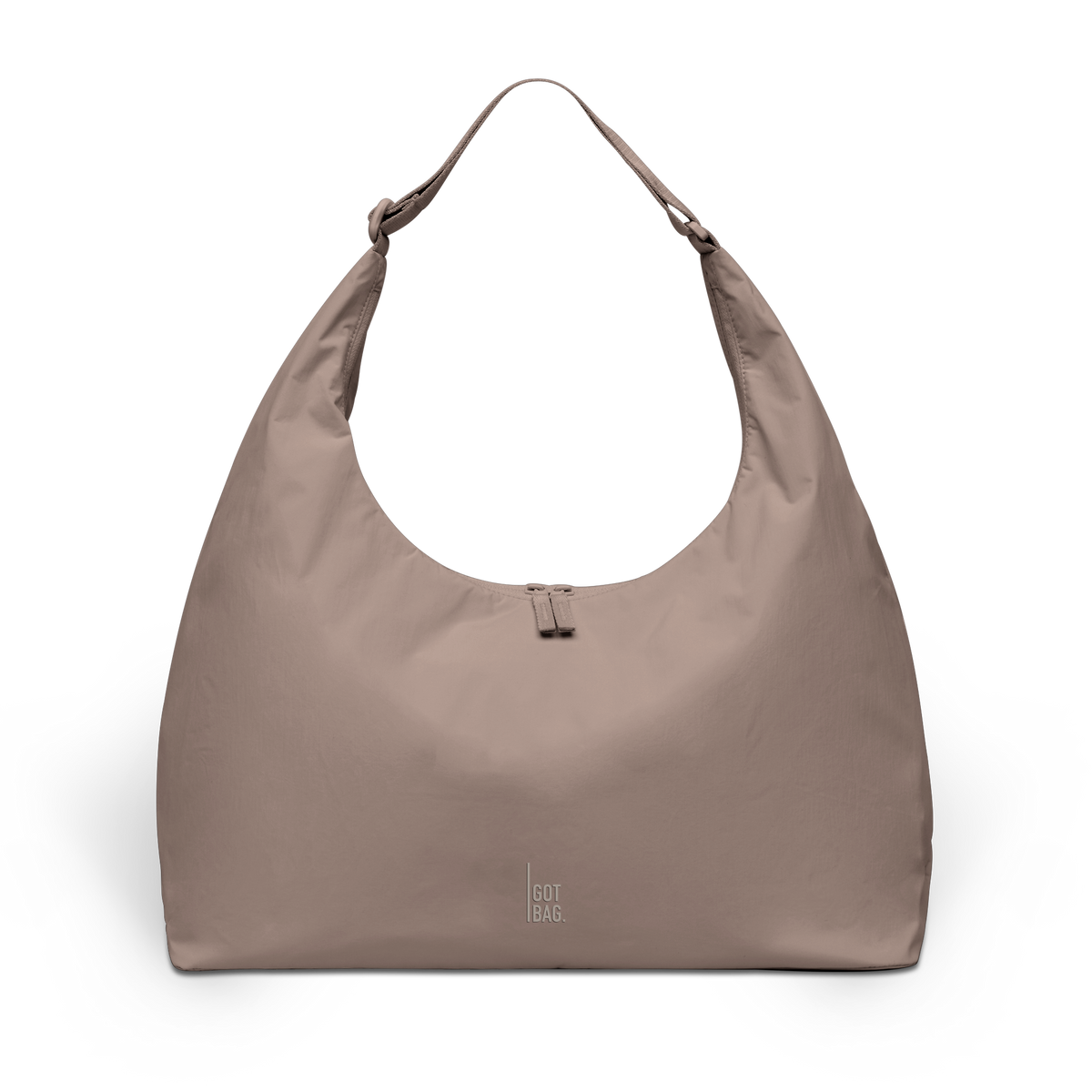 T SHAPE BAG LARGE bag in oyster (classic taupe-brown) as a studio shot in front view.