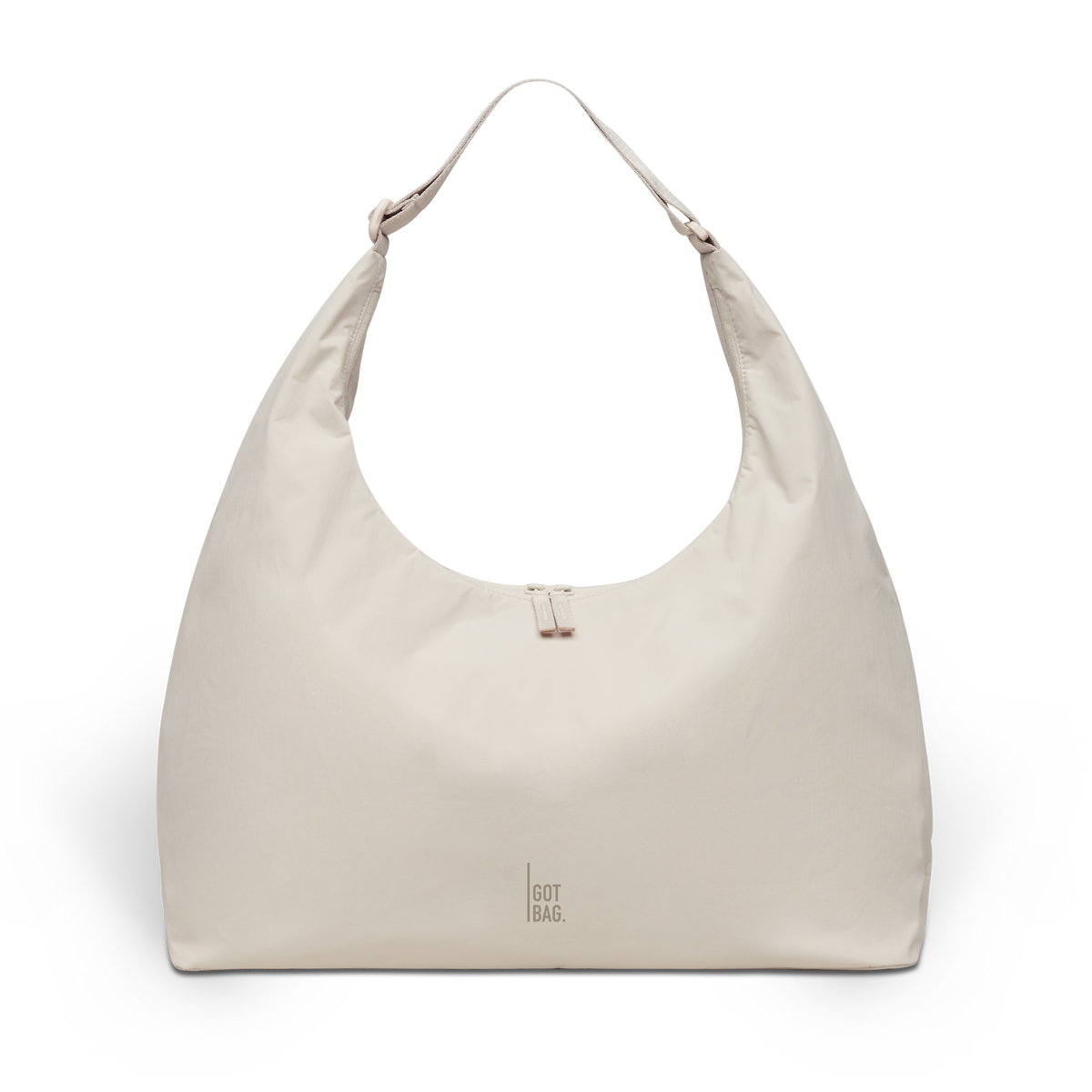 T-SHAPE BAG Monochrome Edition LARGE bag in soft shell (warm creamy white) as a front studio shot.
