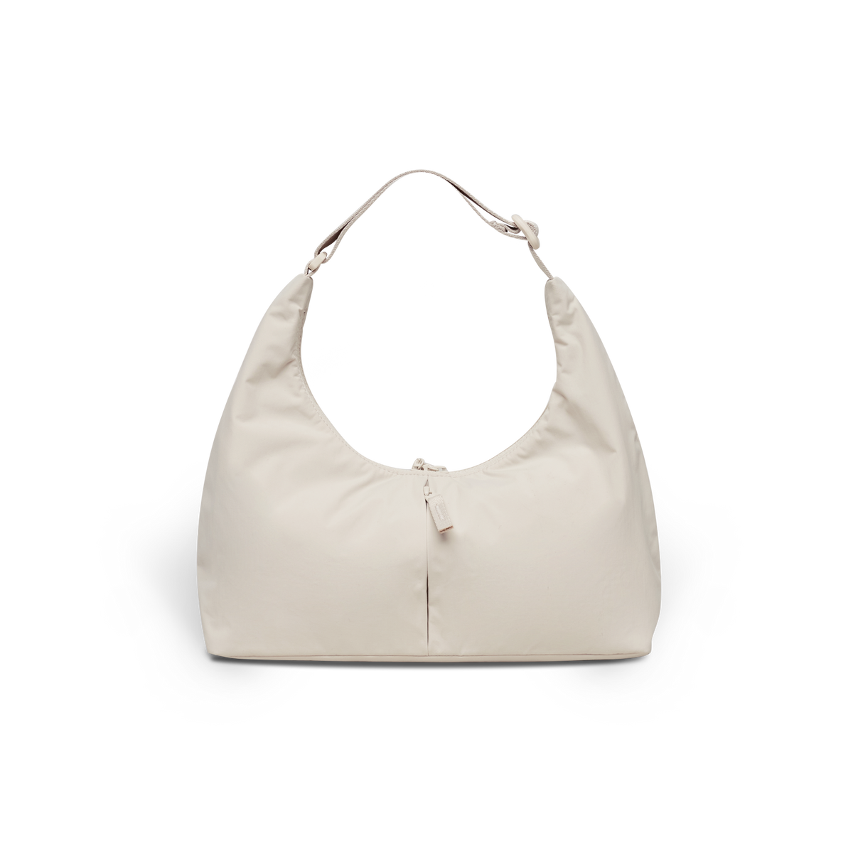 T SHAPE BAG Tasche in soft shell (warmes Cremeweiß) als Studioaufnahme in Rückansicht.