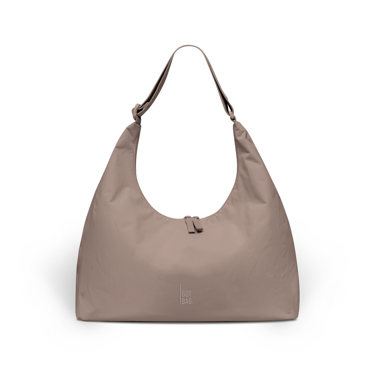 T SHAPE BAG Tasche in oyster (klassisches Taupe-Braun) als Studioaufnahme in Frontansicht.