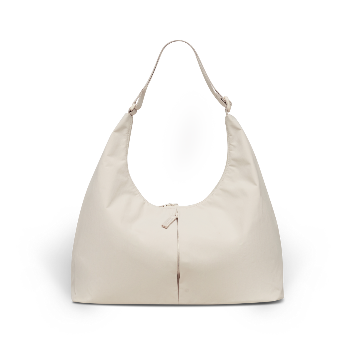 T-SHAPE BAG Tasche in soft shell (warmes Cremeweiß) als Studioaufnahme in Rückansicht.