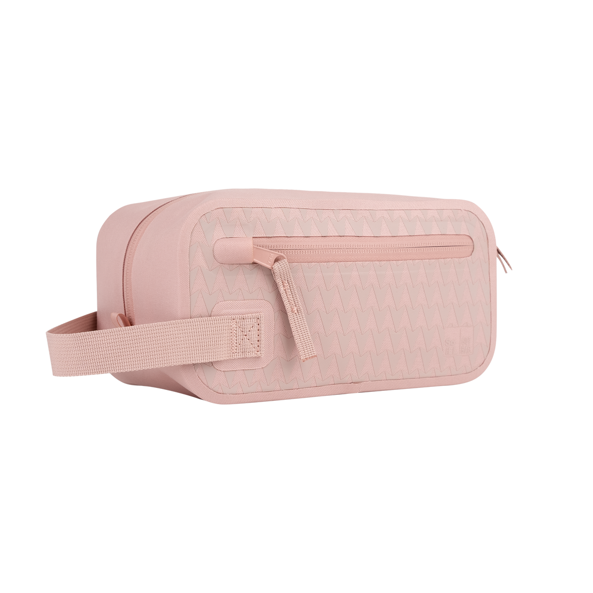 TRAVEL KIT ON THE ROAM Accessoires in dirty pink als Studioaufnahme in diagonaler Ansicht.