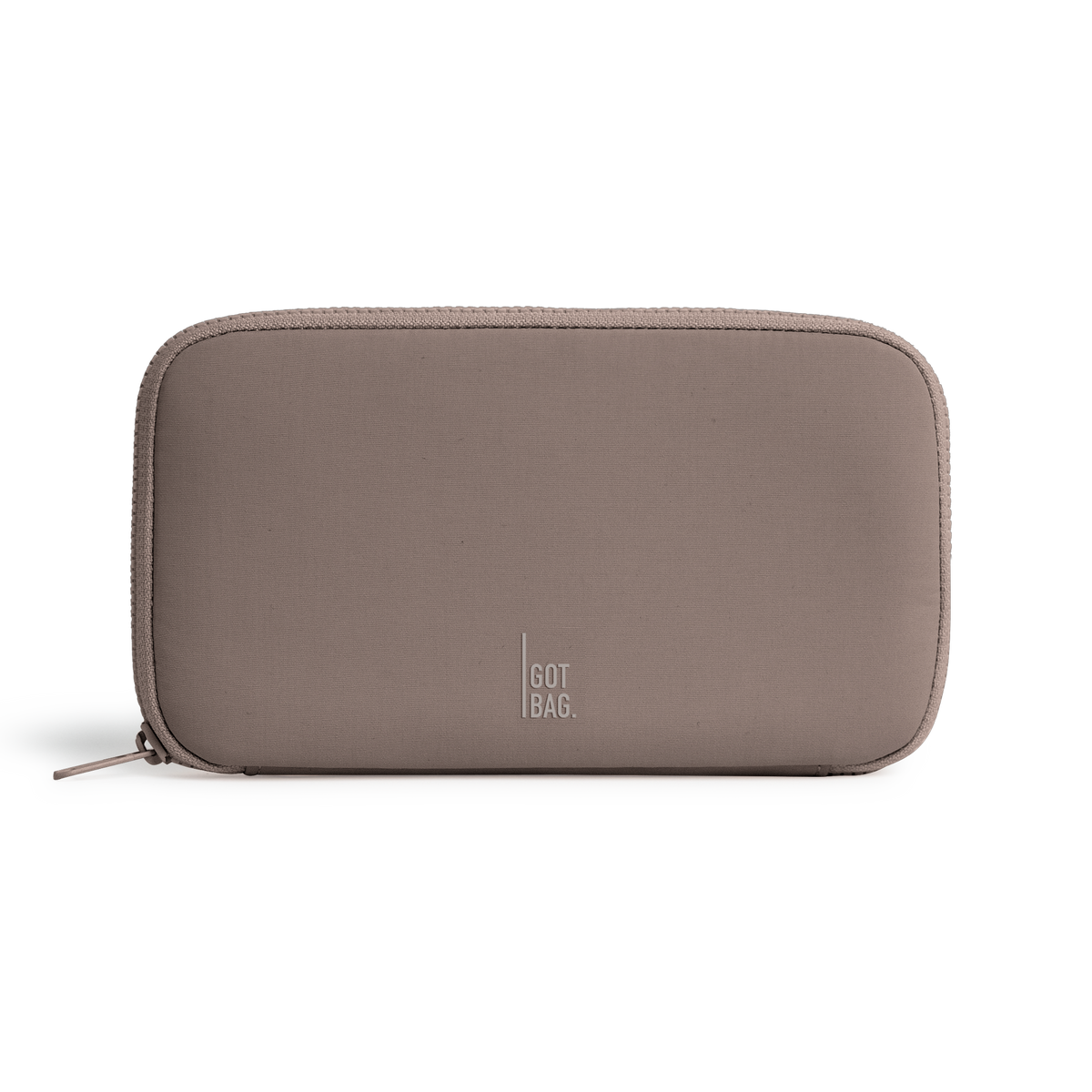 WALLET accessory in oyster (classic taupe-brown) as a studio shot in front view.