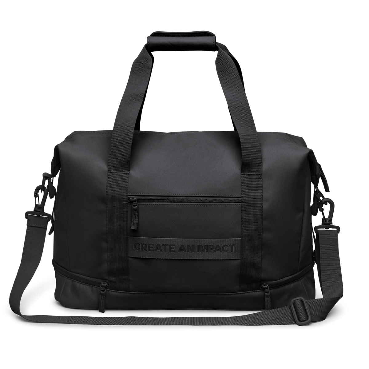 WEEKEND BAG Tasche in black (Schwarz) als Studioaufnahme in Frontansicht.